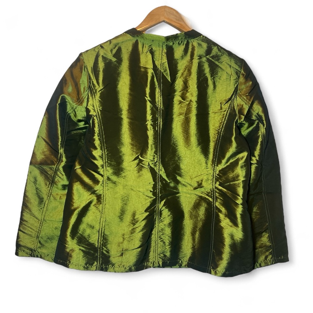Chico's Shimmering Crinkle Cameron Full Zip Lightweight Jacket 2 US12 Holidays - Picture 2 of 5